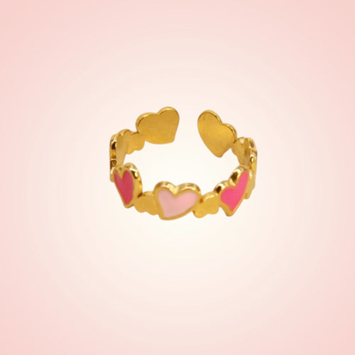 Bague Coeur d'Email Rouge passion